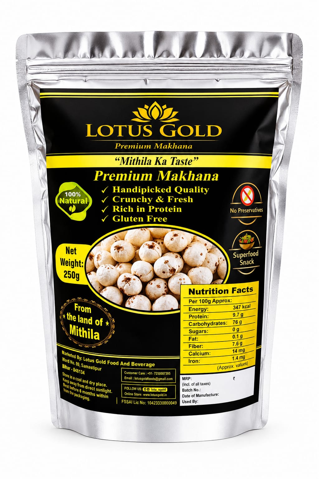 Plain Makhana | Packed Makhana | Lotus Gold - Image 3