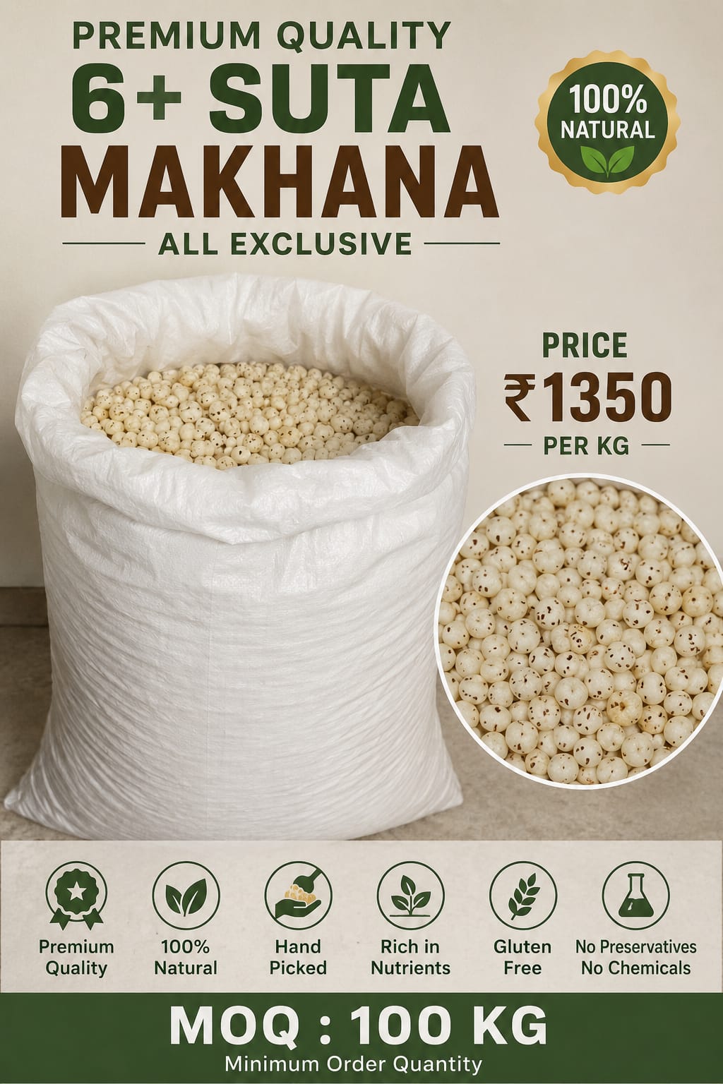 Raw Loose Makhana | Lotus Gold - Image 4